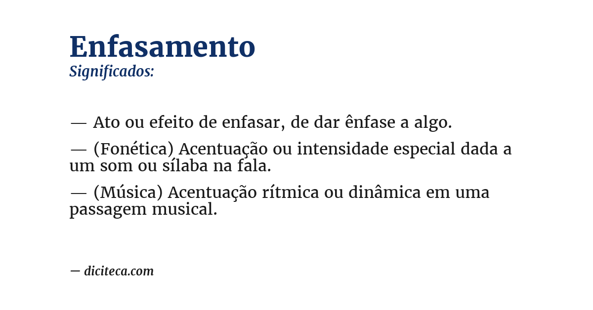 Significado de enfasamento