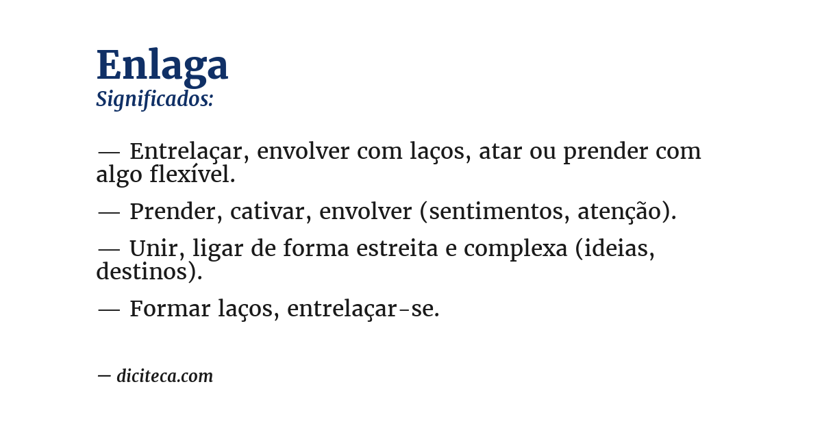 Significado de enlaga