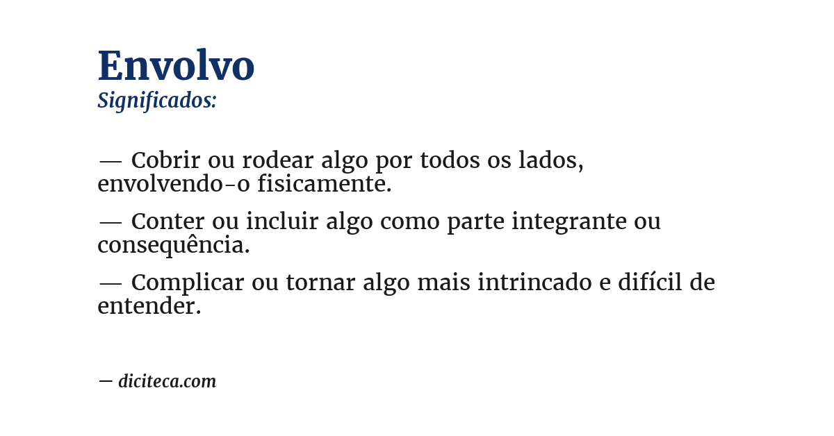 Significado de envolvo