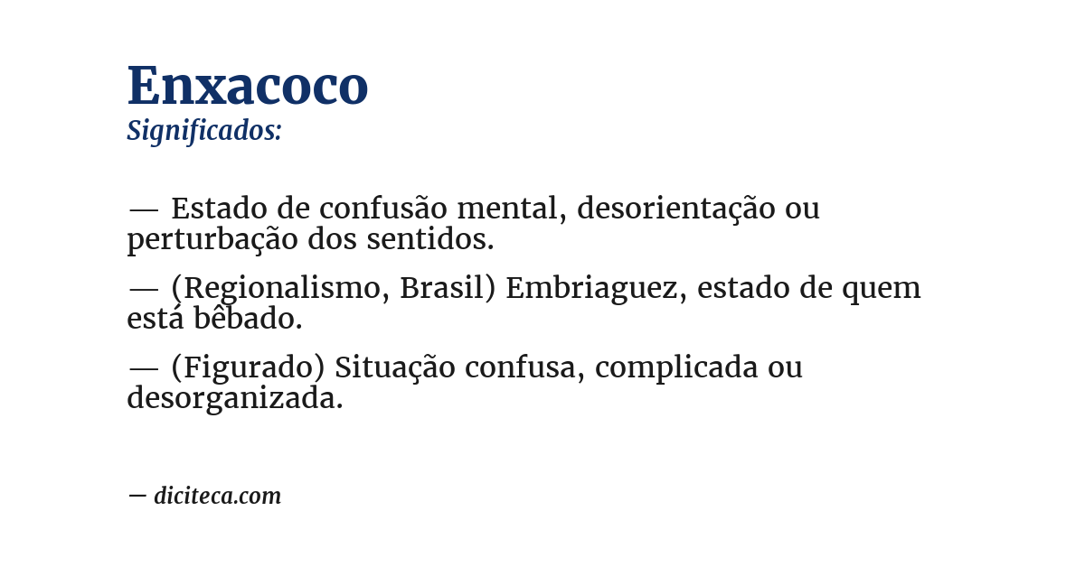 Significado de enxacoco