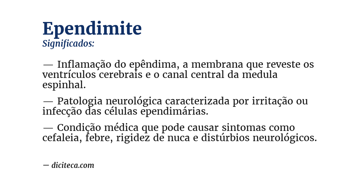 Significado de ependimite