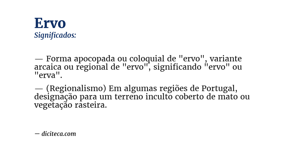 Significado de ervo