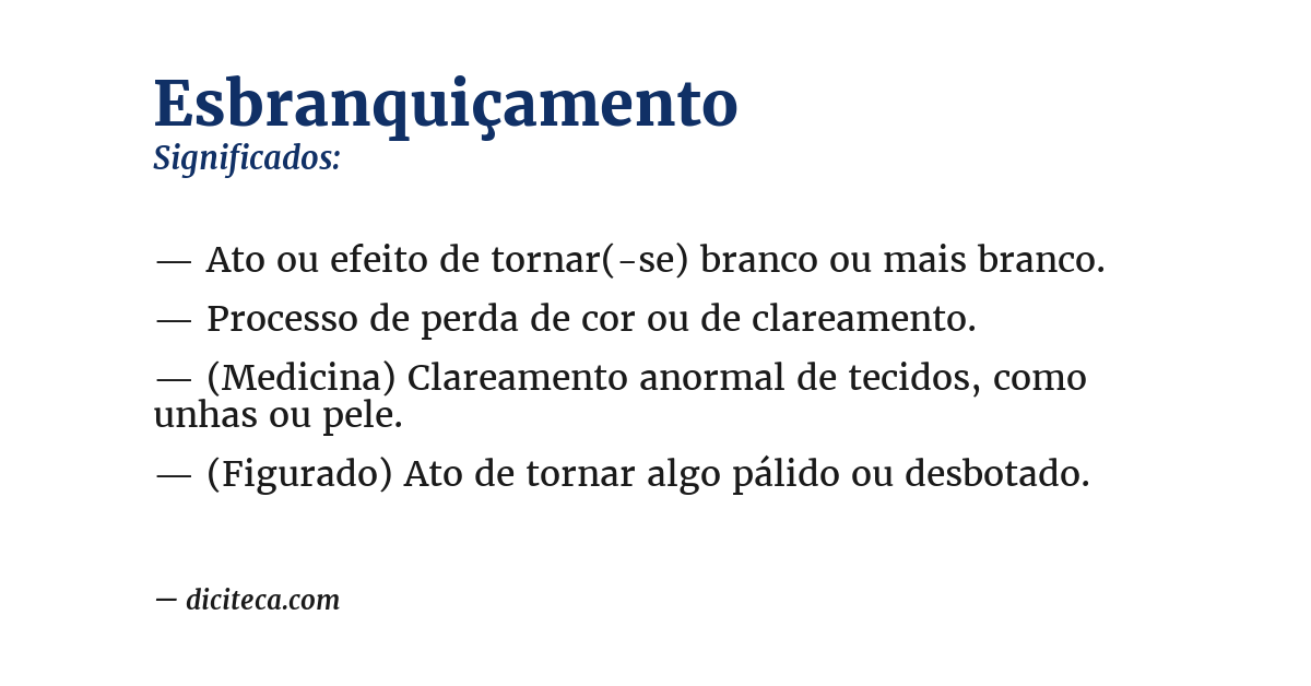 Significado de esbranquiçamento