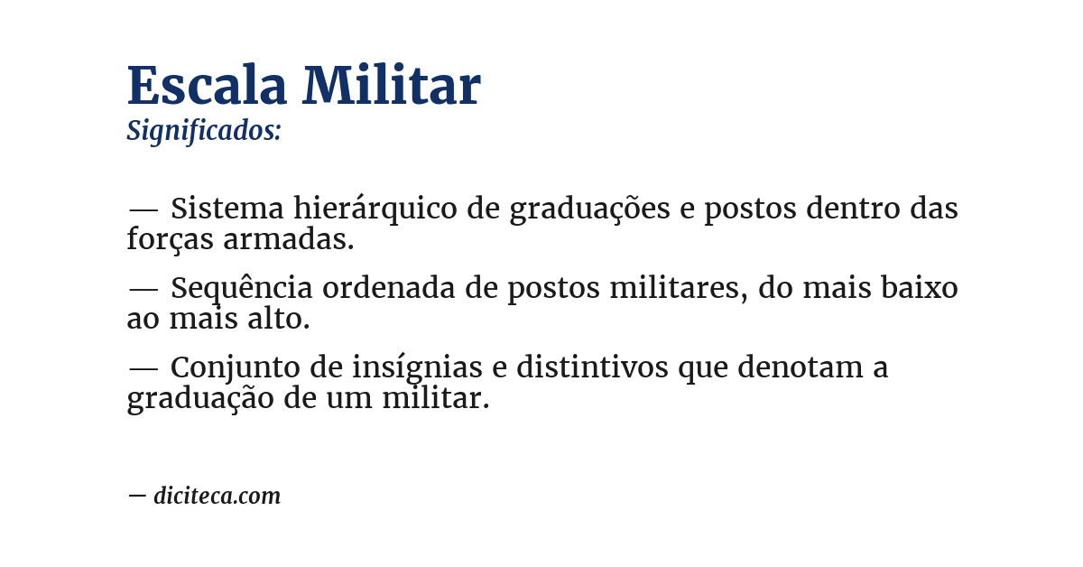 Significado de escala militar