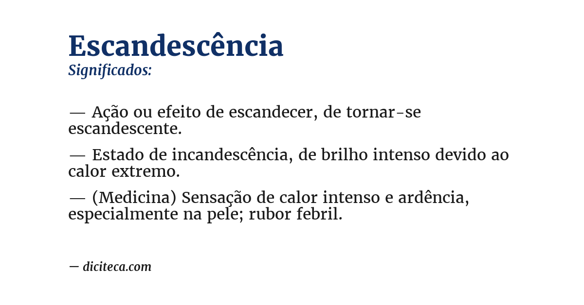 Significado de escandescência
