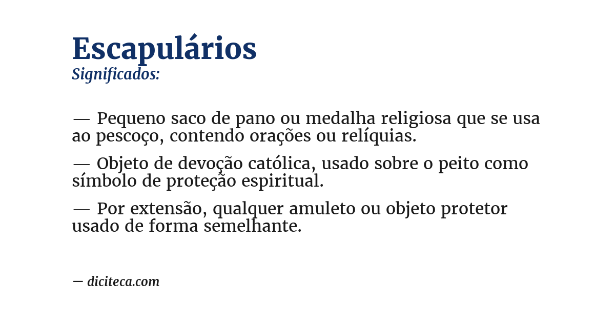 Significado de escapulários