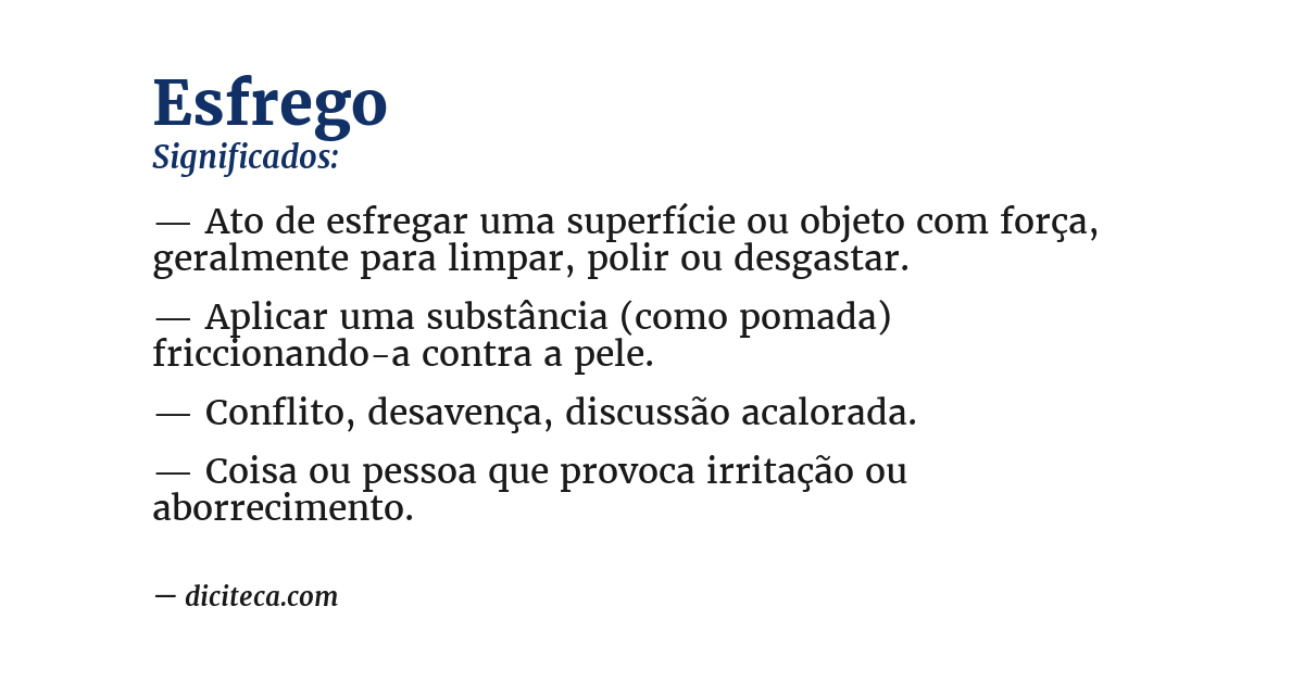 Significado de esfrego