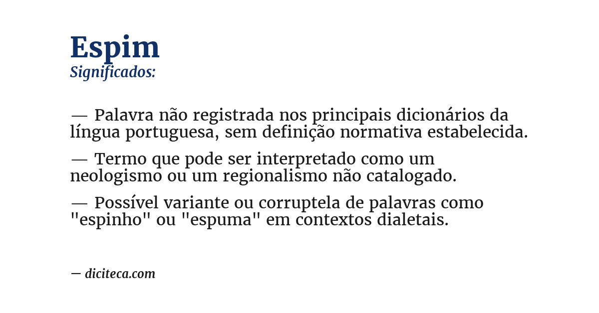 Significado de espim