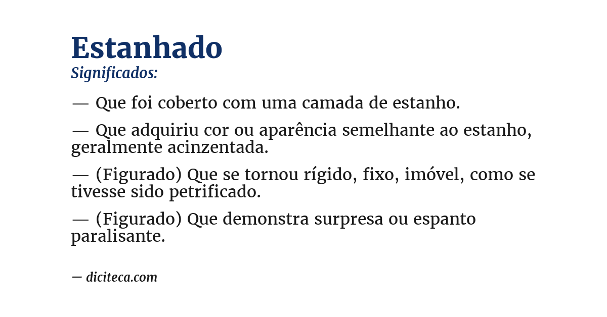 Significado de estanhado