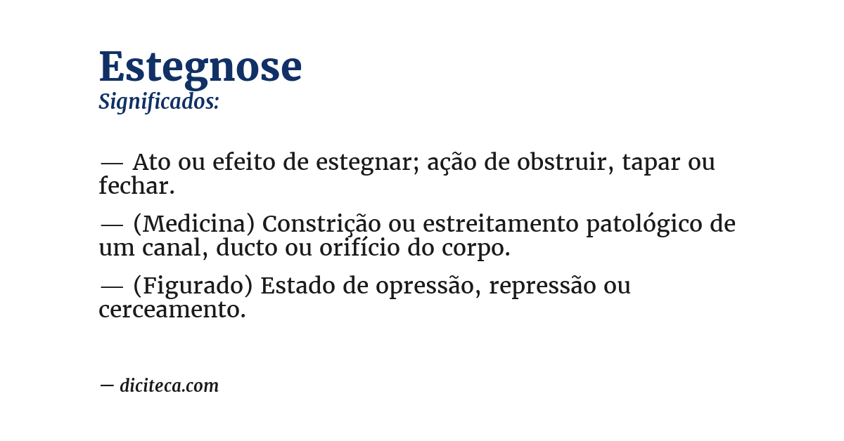 Significado de estegnose