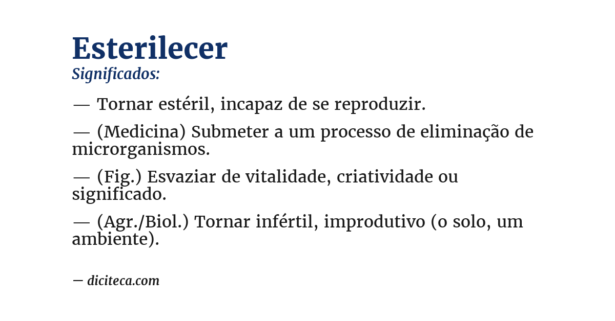 Significado de esterilecer