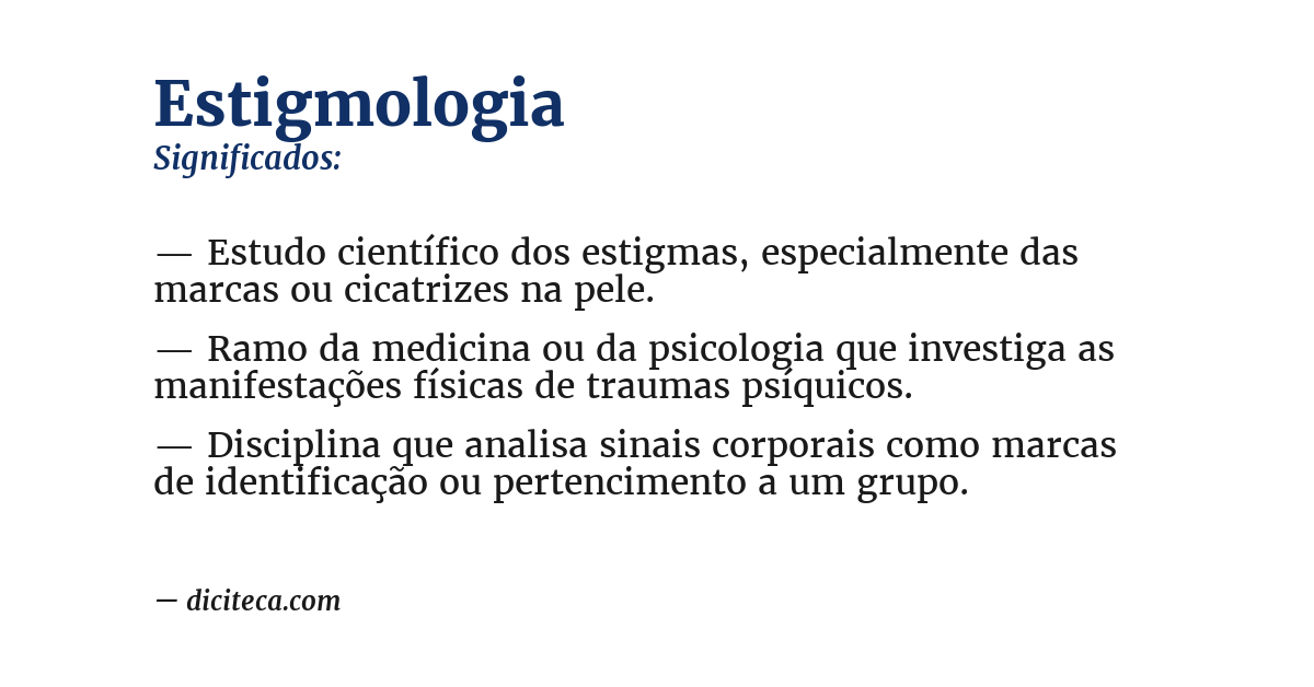 Significado de estigmologia