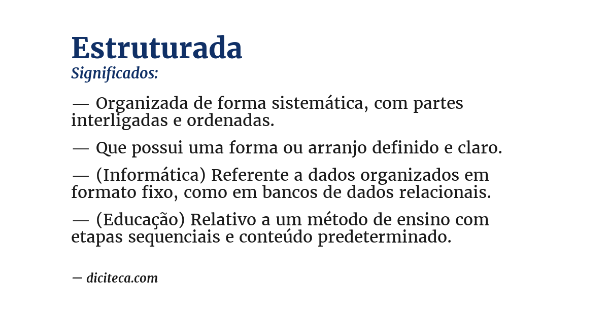 Significado de estruturada