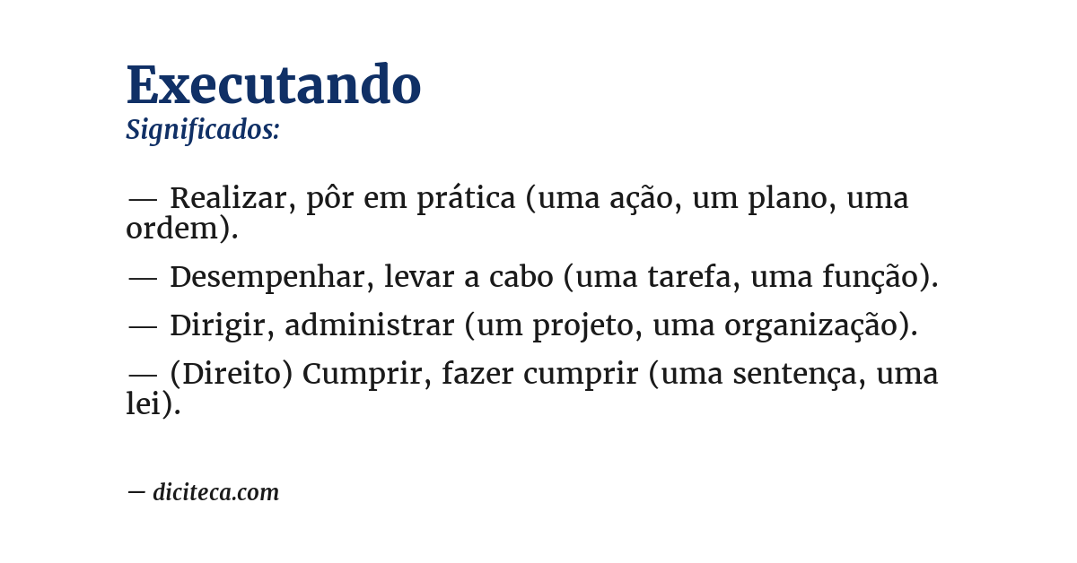 Significado de executando