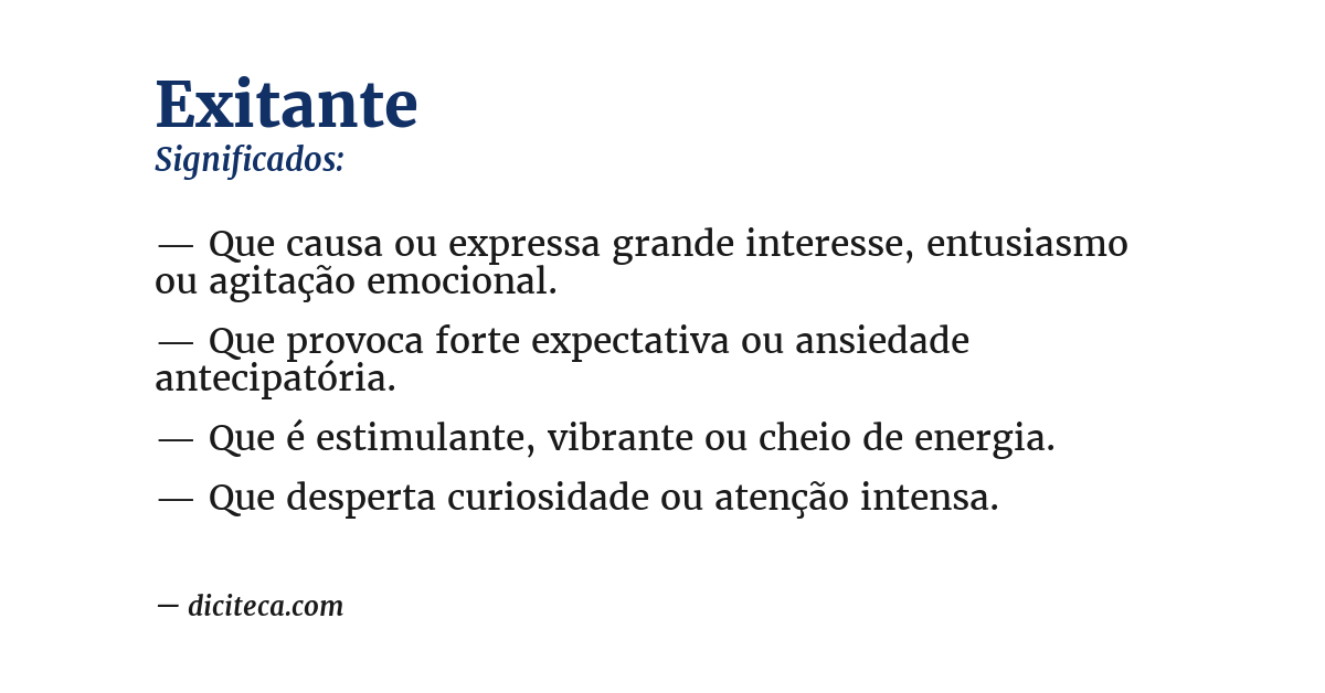 Significado de exitante