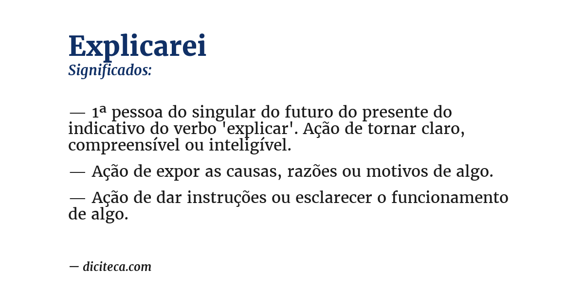 Significado de explicarei