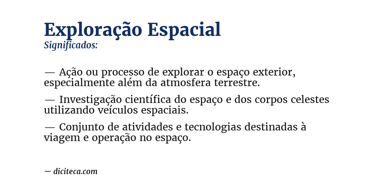 Significado de exploração espacial