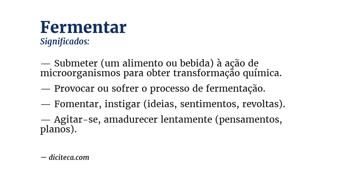 Significado de fermentar