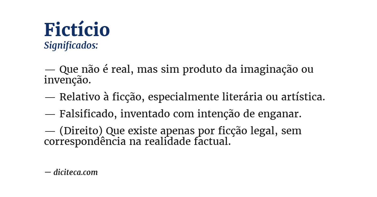 Significado de fictício