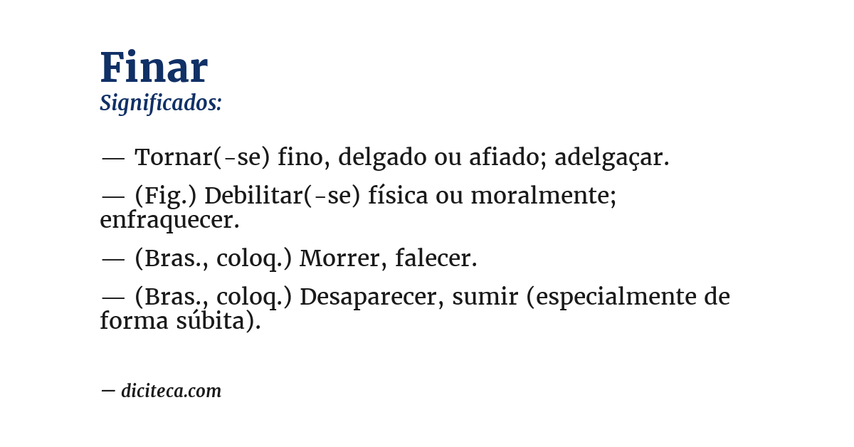 Significado de finar
