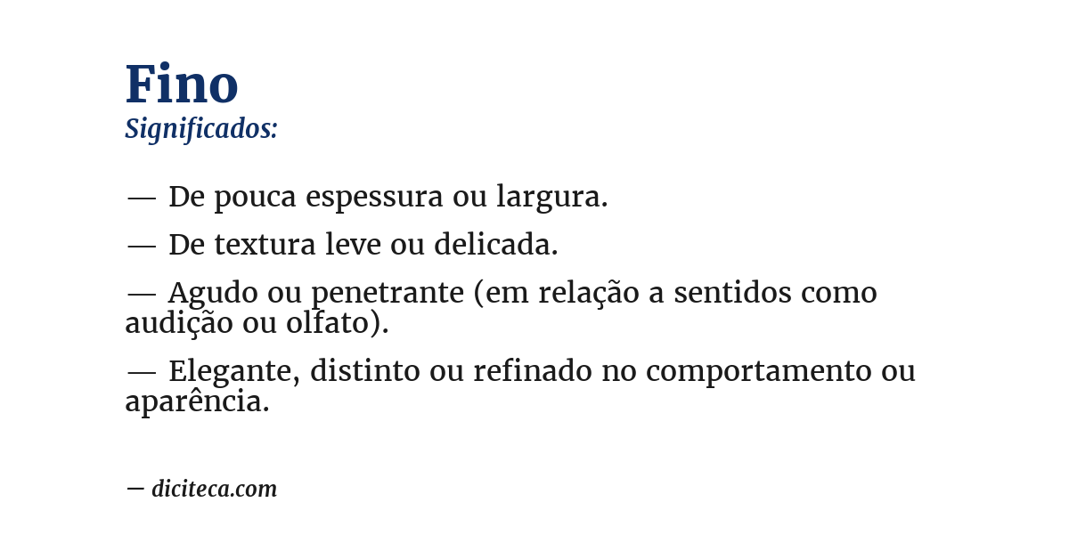 Significado de fino