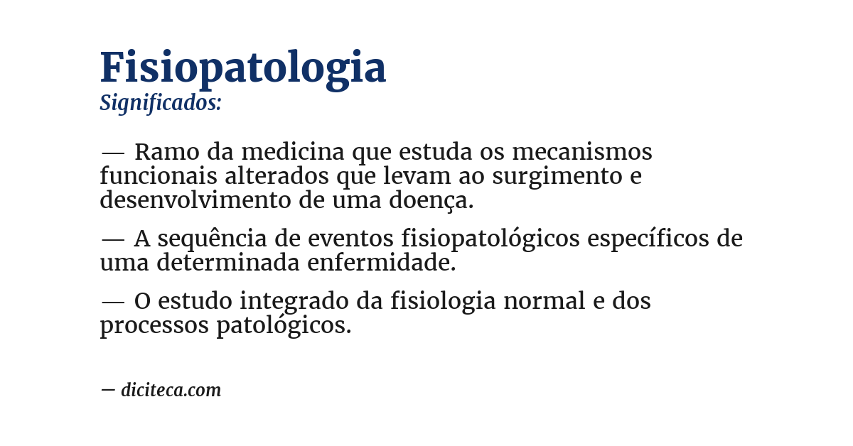 Significado de fisiopatologia
