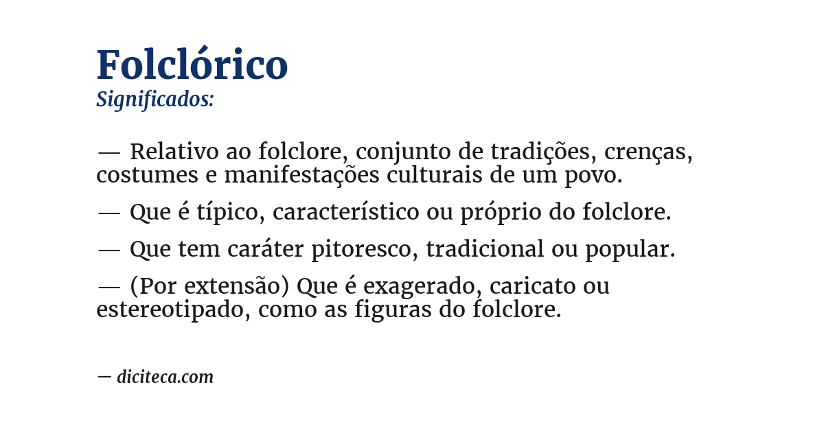 Significado de folclórico