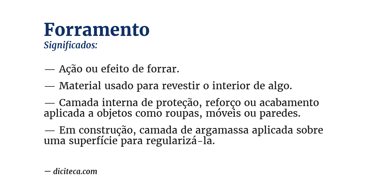 Significado de forramento
