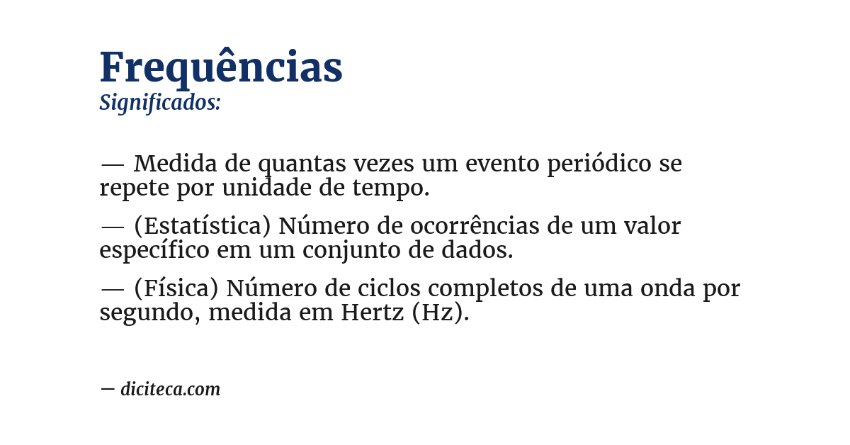 Significado de frequências