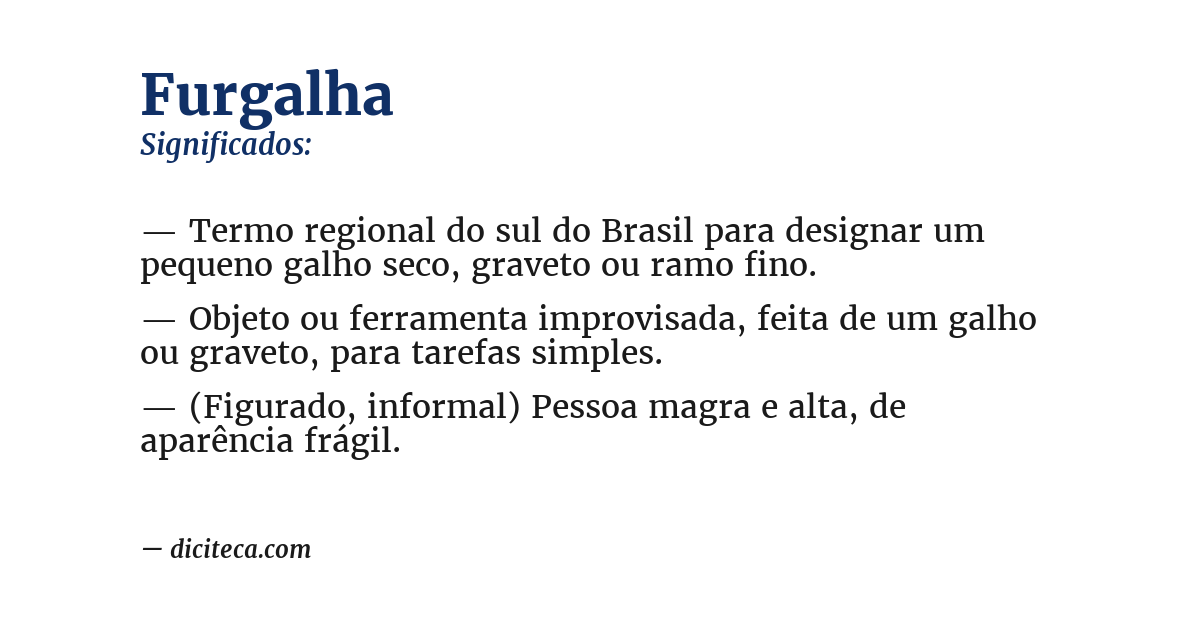 Significado de furgalha
