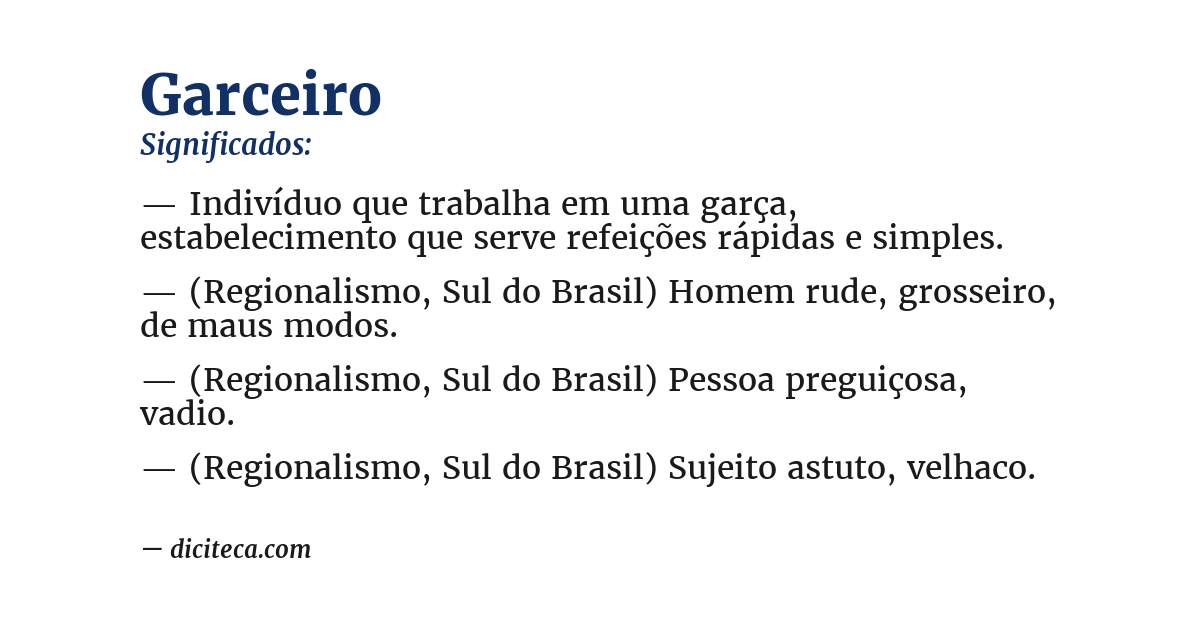 Significado de garceiro