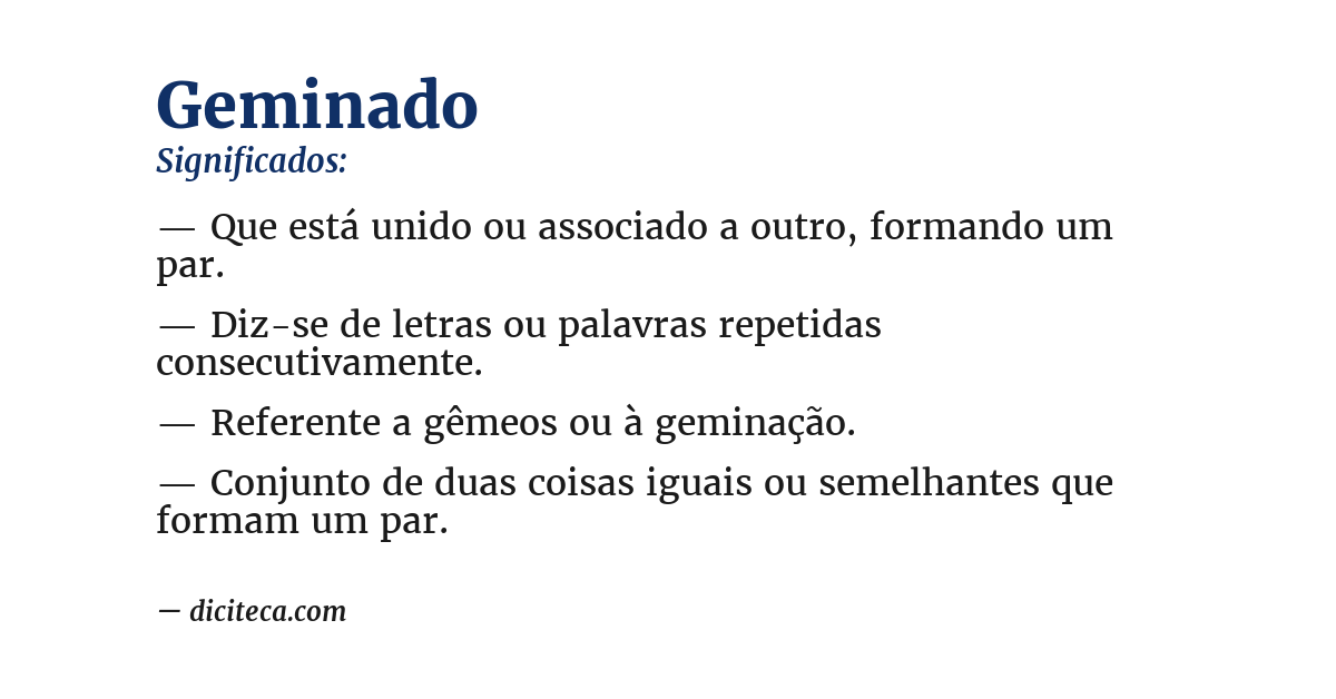 Significado de geminado