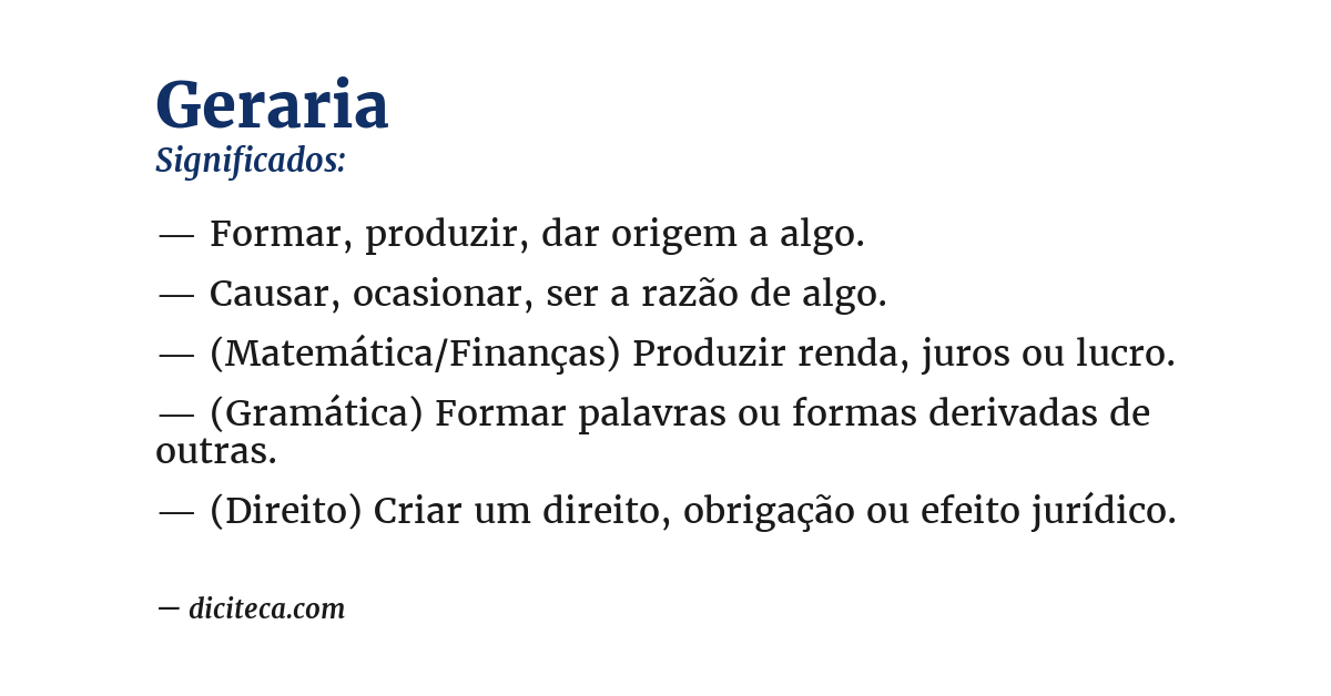 Significado de geraria