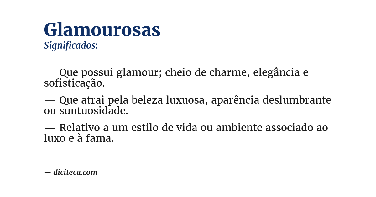 Significado de glamourosas