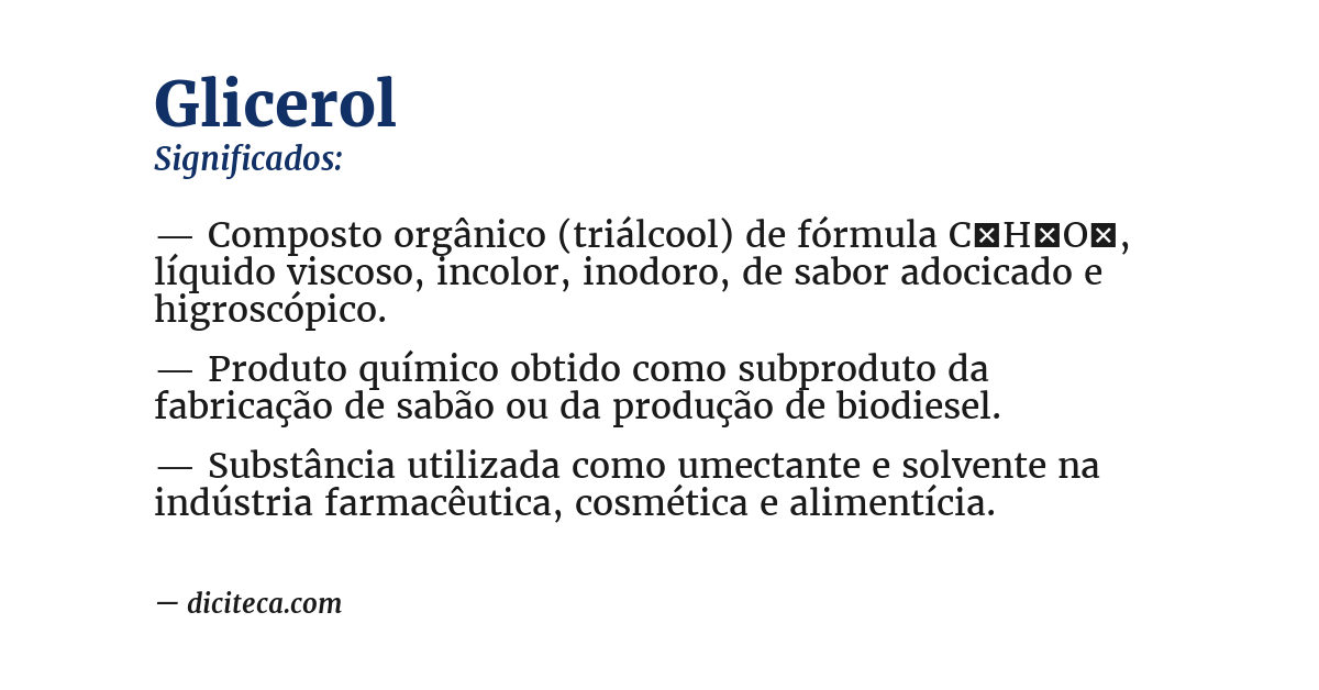 Significado de glicerol