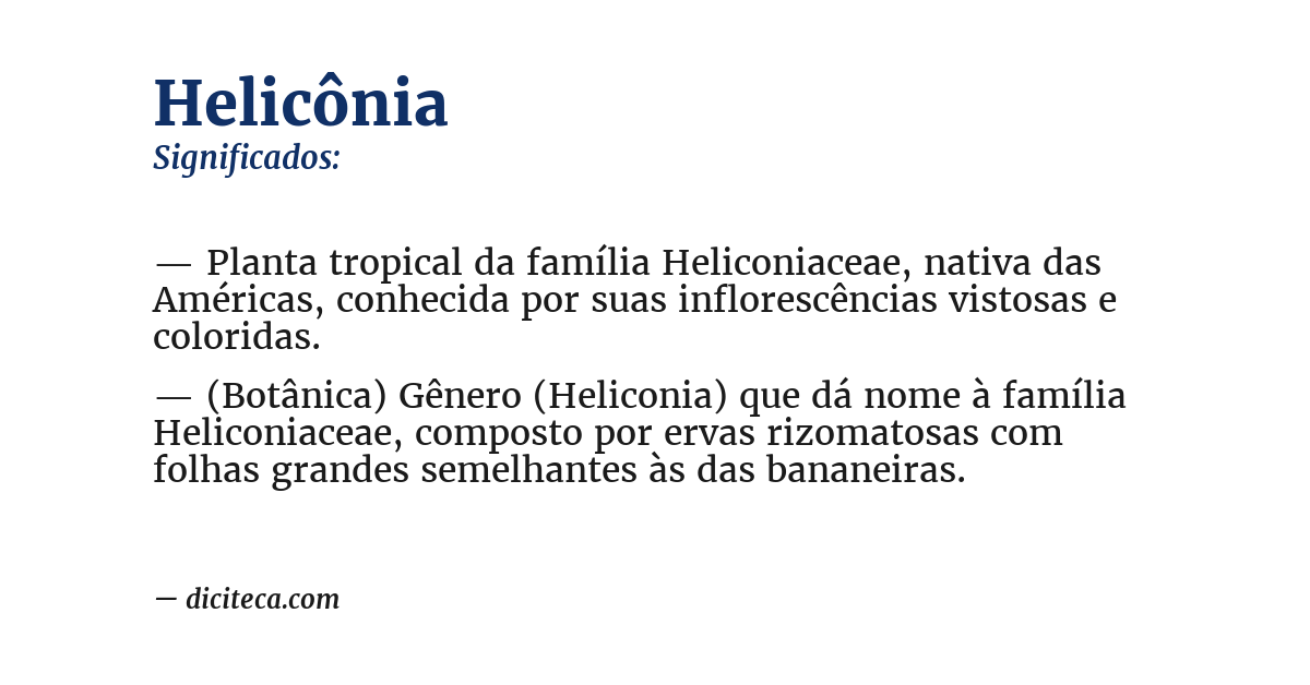Significado de helicônia