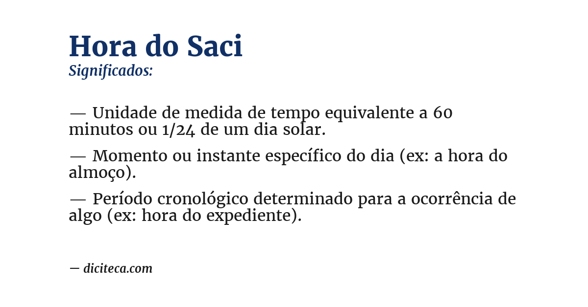 Significado de hora do saci
