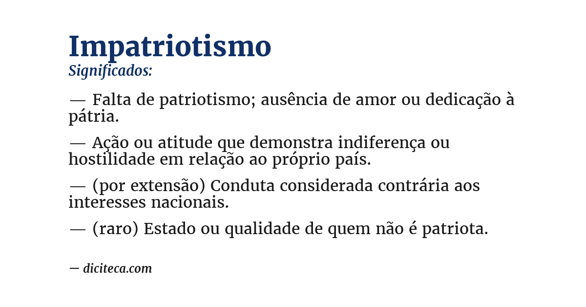 Significado de impatriotismo