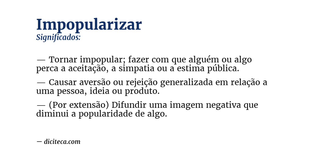 Significado de impopularizar