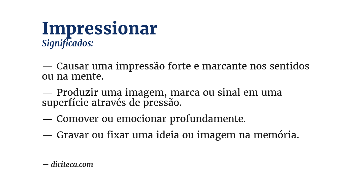 Significado de impressionar