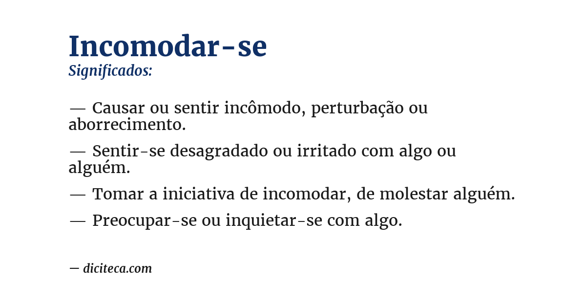 Significado de incomodar-se