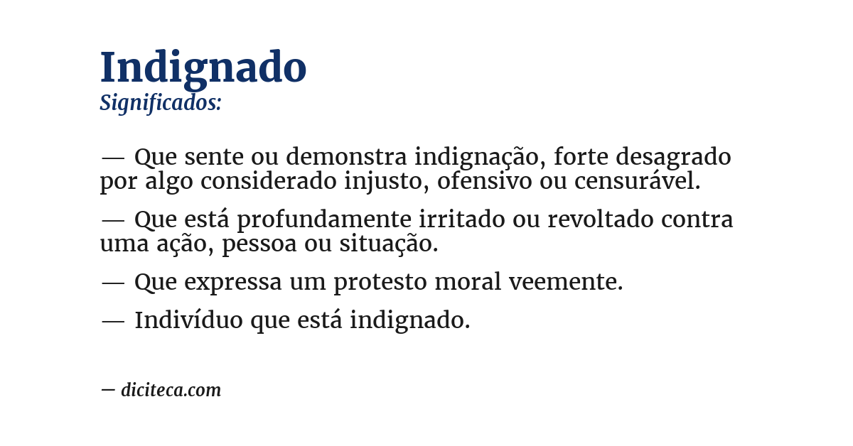 Significado de indignado
