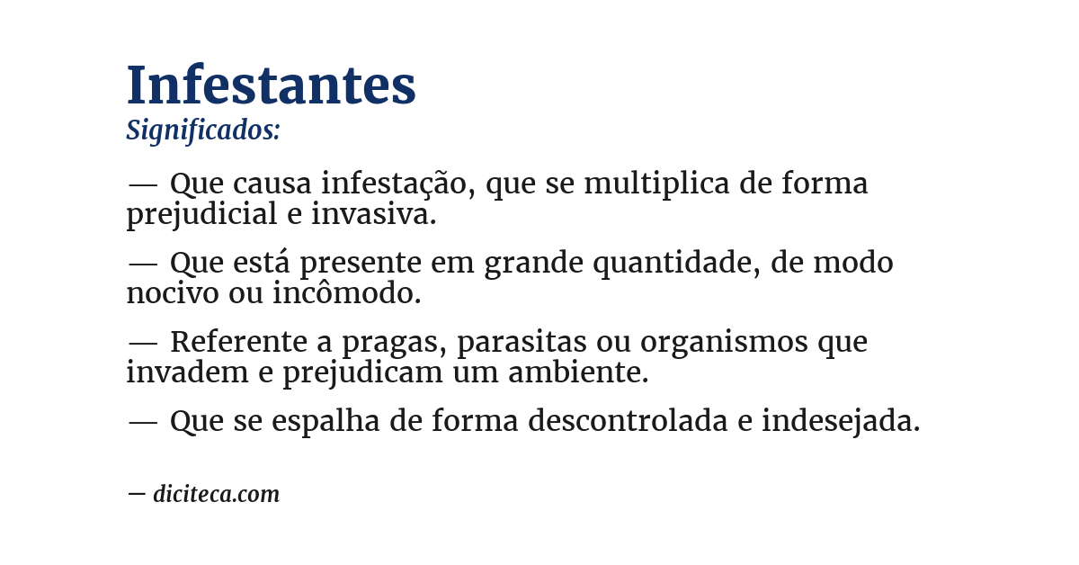 Significado de infestantes