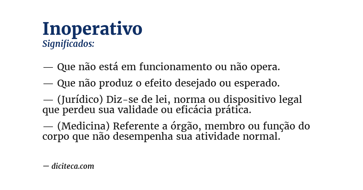 Significado de inoperativo