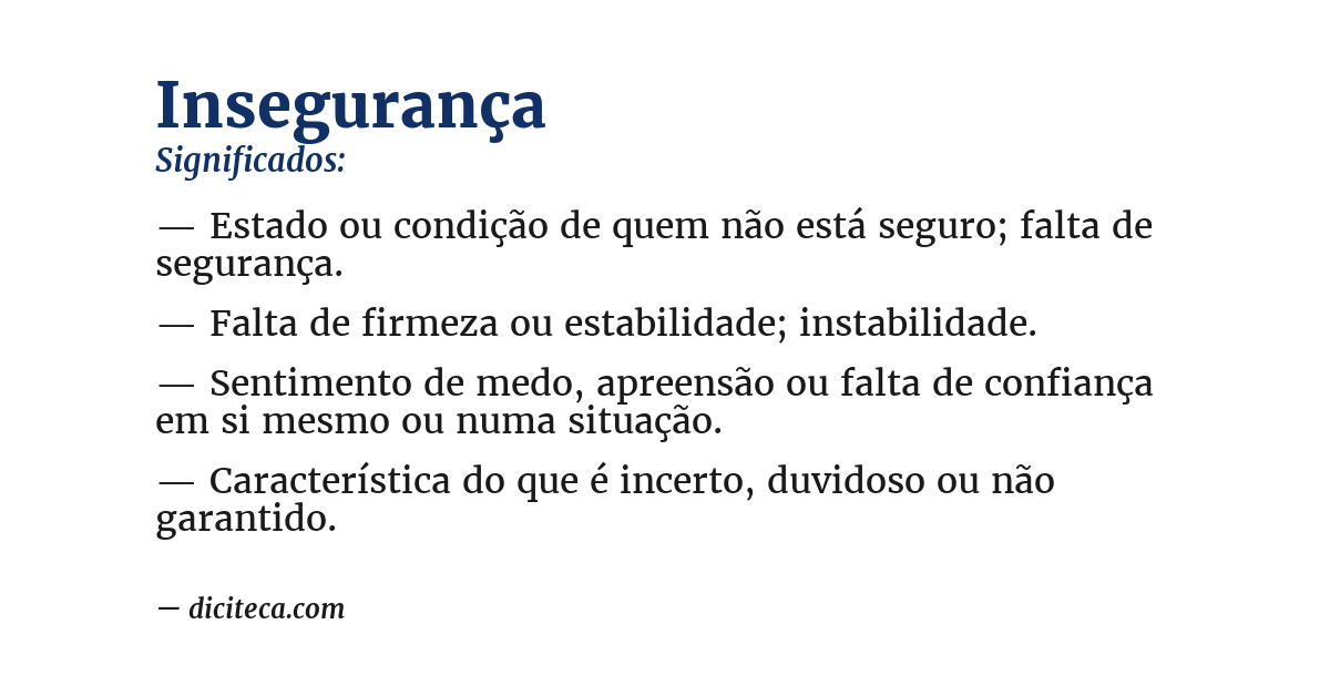 Significado de insegurança
