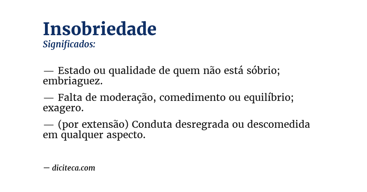 Significado de insobriedade
