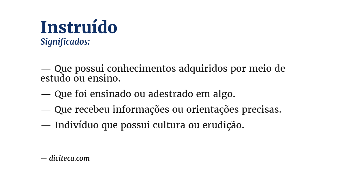 Significado de instruído