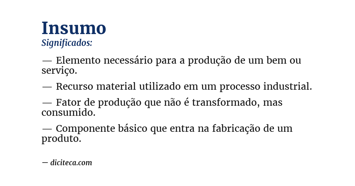 Significado de insumo