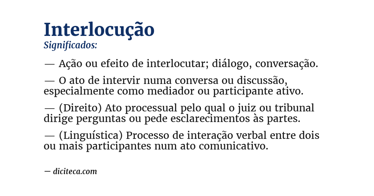 Significado de interlocução