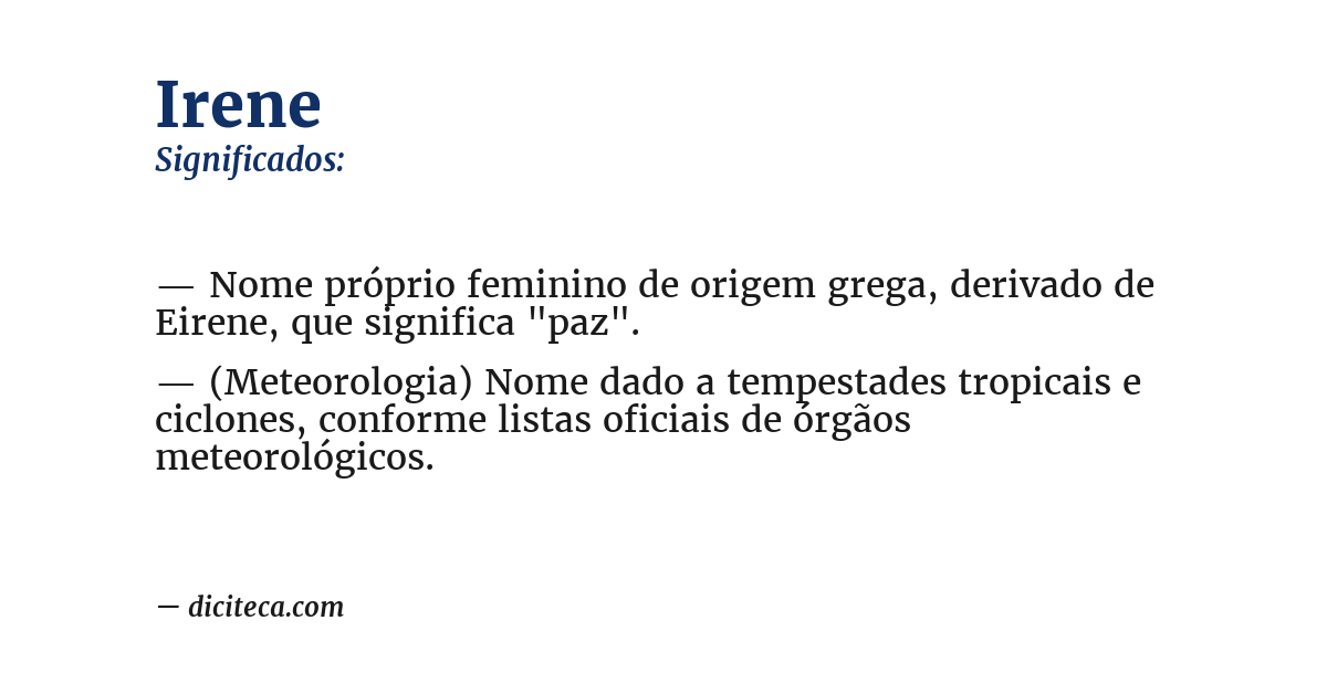 Significado de irene